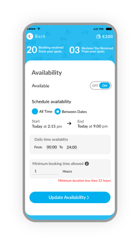 Spot availability -Spotiz